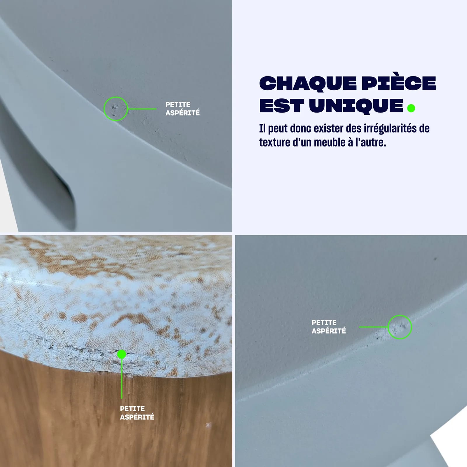 Table basse Tocoa vue de trois quarts devant un canapé écru