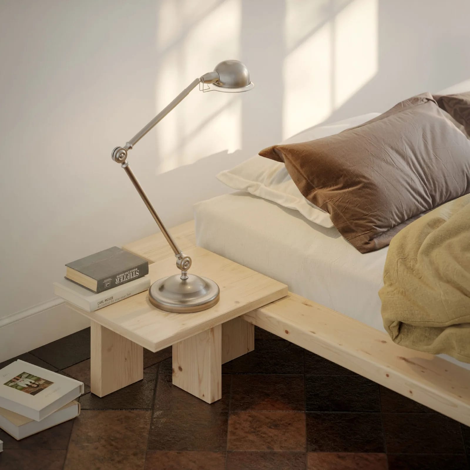 Table de chevet basse Japan en pin massif