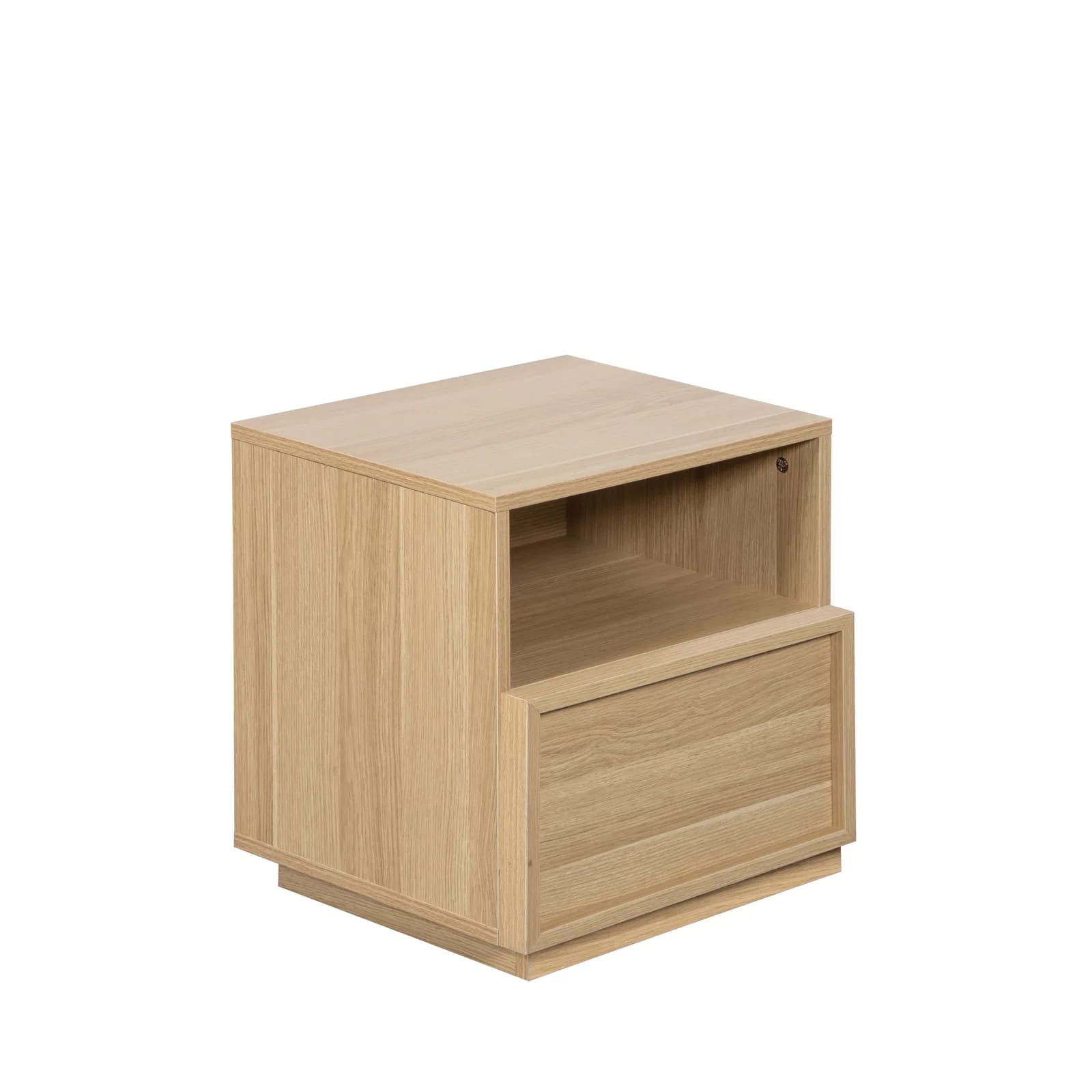 Table de chevet Joy blanche avec tiroir et niche