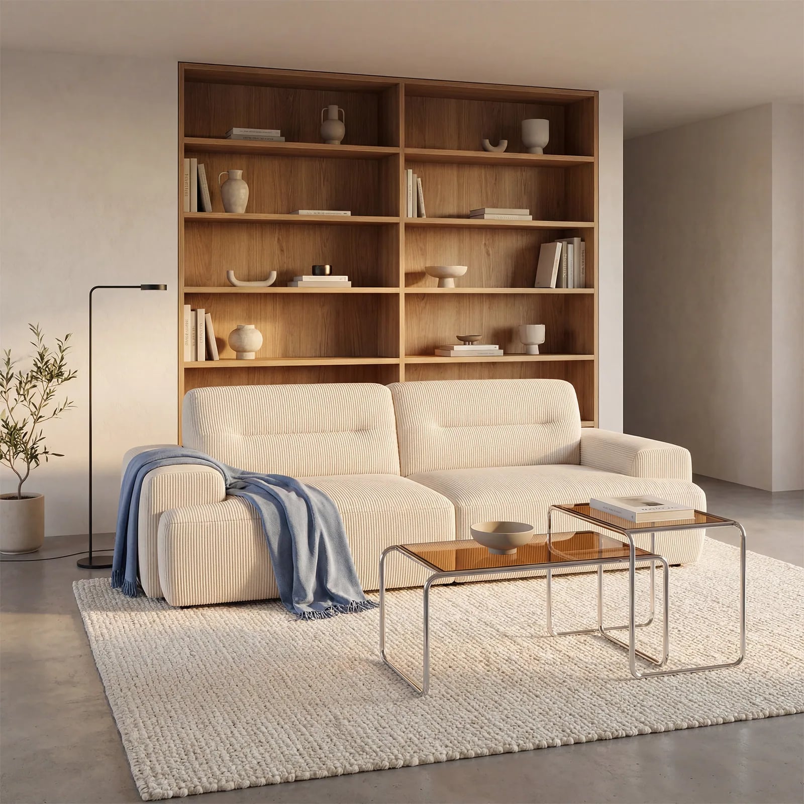 Table d'appoint Rika en verre et chrome