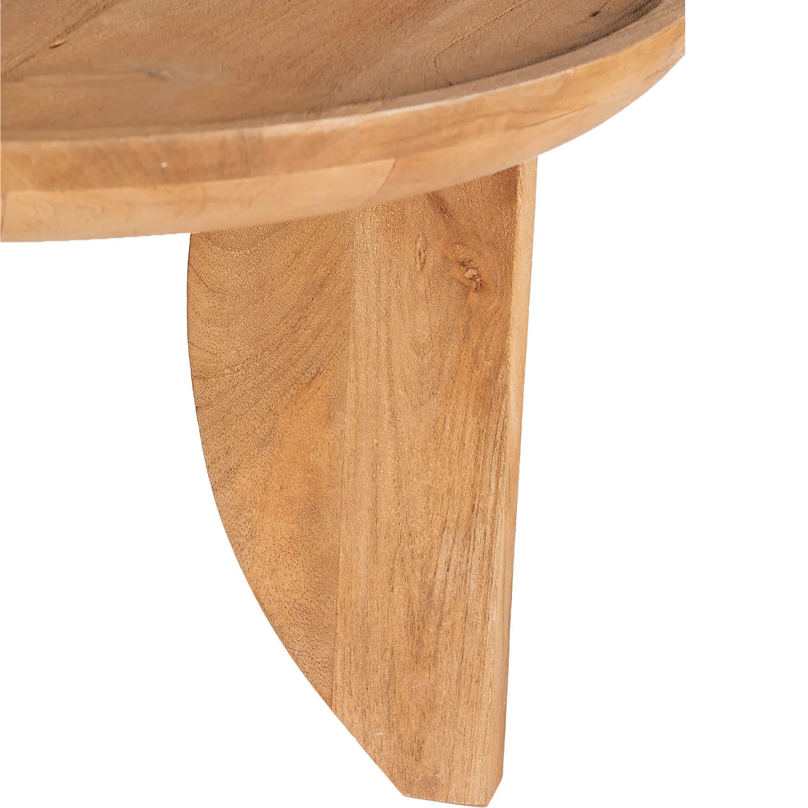 Table basse ronde Jepara en bois massif à trois pieds
