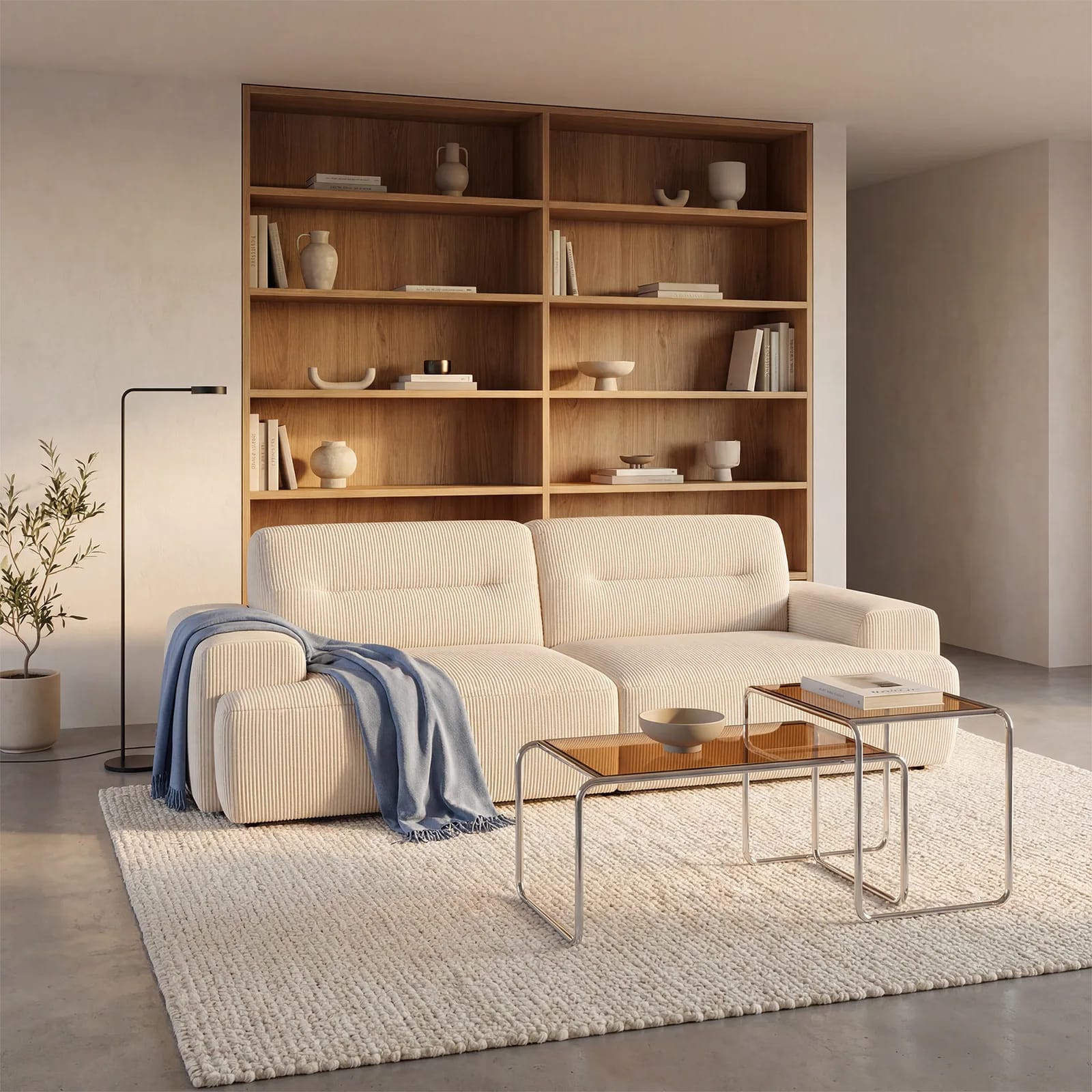 Table d'appoint Rika en verre et chrome