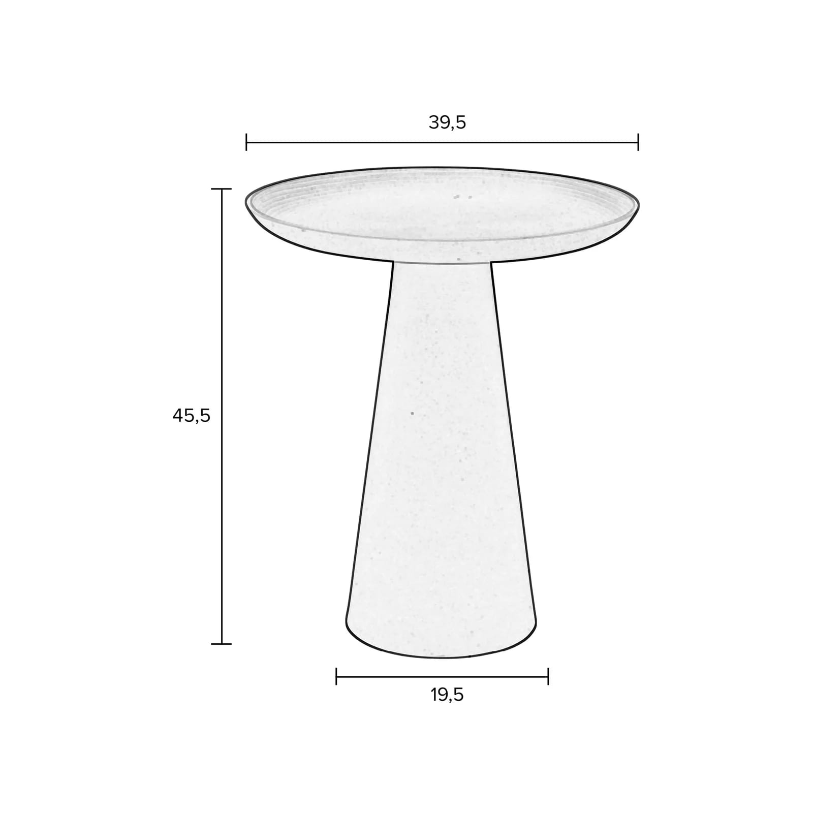 Pied conique de la table d'appoint Ringar
