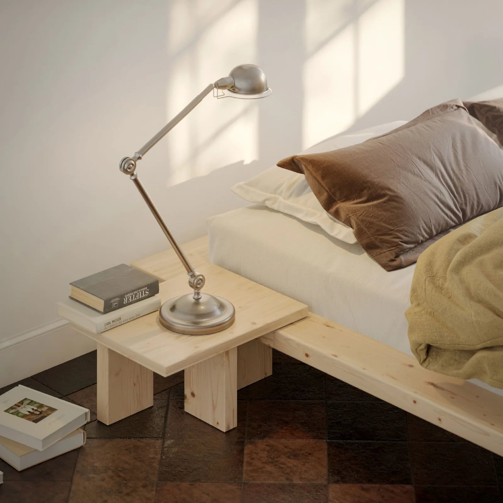 Table de chevet basse Japan en pin massif