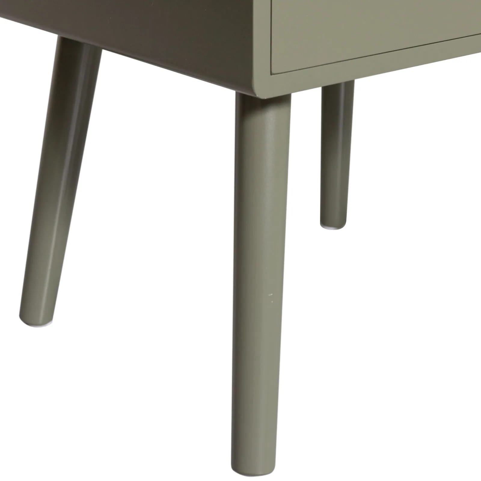 Table de chevet Ozzy vert olive sur pieds compas